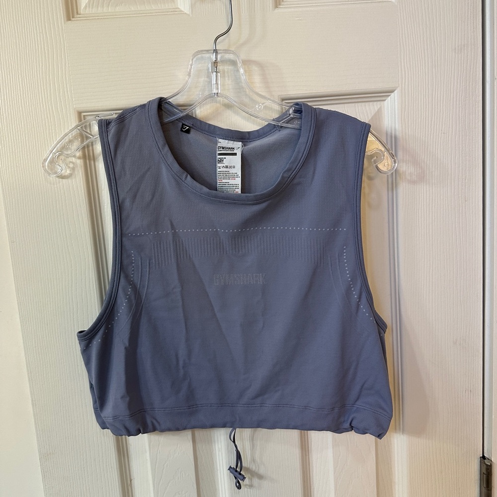 Gymshark drawstring crop tank top Small trendy althleisure workout
